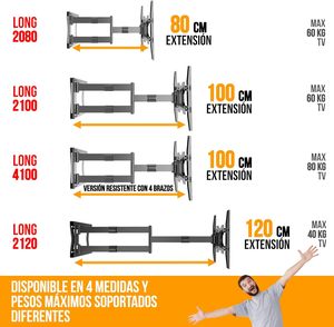 ขายึดผนังเหล็กอัลลอย Nanook 2100 สำหรับทีวีขนาด 42-75 นิ้ว แขนยาว 100 ซม. ปรับได้เต็มที่ รองรับน้ำหนักได้ 60 กก. ปรับเอียงได้ <span class=keywords><strong>15</strong></span> องศา - Product Image 6