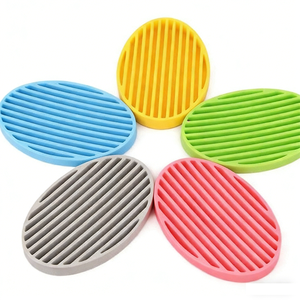 Op maat gemaakte siliconen zeepbak antislip afwaterende zeephouder voor eenvoudige reiniging creatief badkameraccessoire siliconen zeepbakje - Product Image 5