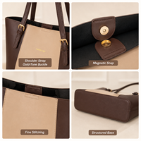 Tas Tote Kulit PU Kustom untuk Wanita, Kapasitas Besar, Tas Selempang, Penutup Magnetik, Tas Kerja, Tas Belanja, Grosir, OEM, Label Pribadi