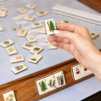 Ensemble de tuiles de Mahjong Apres Mahj, jeu de Mahjong américain en acrylique à 3 couches, thème ski, personnalisable, pour collection, en gros, idéal pour cadeau
