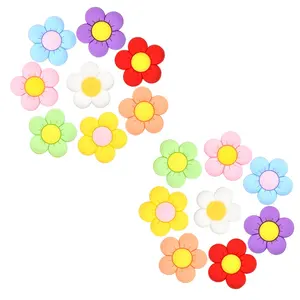 2023 custom colorful flower shoe charms boutique sun flower smiley smile flowers fit shoe clog sandals accessories