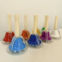 Musical Educational Toy for Kids Children Colorful Handbell Hand Percussion Bells Kit Learning Factory 8 Note Diatonic Metal