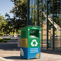 Seau de rangement pour vêtements et chaussures de plein air Centre de dons caritatifs en acier Bacs de recyclage pour les livres et les vêtements