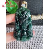 Naturel A Type Jade Dragon Zodiaque Hommes Et Femmes Jade Pendentif Bleu Eau Kowloon Dragon Marque Emeraude Pendentif 53.37G
