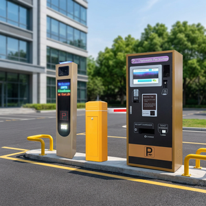 Sistema de estacionamiento inteligente todo en uno personalizable COMA con barrera ANPR y kiosco de autopago para uso en estacionamientos minoristas. - Product Image 1