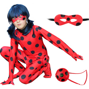 Costume de scène d'Halloween pour fille, motif chat noir et coccinelle, pour enfants, déguisement de coccinelle, ensemble moulant deux pièces - Product Image 2