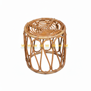 Tabouret d'enfant en rotin naturel Table d'appoint Meubles de maison Tabouret en rotin vintage Ottoman du Vietnam - Product Image 1