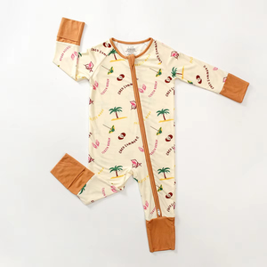 Engepapa Custom Pasgeboren Bamboe Bodysuit Groothandel 0-3 Jaar Oude Zomerprint <span class=keywords><strong>Baby</strong></span> Bamboe Pyjama <span class=keywords><strong>Baby</strong></span> Kleding - Product Image 3