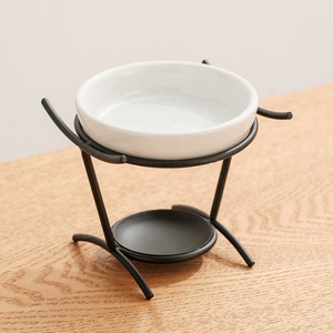 Yuyang 2024 Hot Sale Fragrance Warmer Tear Drop Aromather Portable Metal Holder Ceramic Essential <b>Oil</b> Burner - Product Image 3