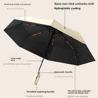 Sunday Boucle d'anneau semi-automatique 21 pouces 8 côtes 105cm 190T Parapluie pliant en nylon à double usage Protection contre la pluie solaire Résistant au vent