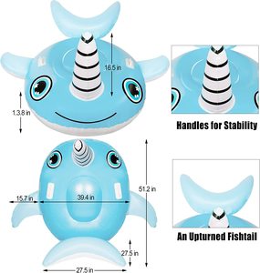 Gonfiabile narvalo Floating files materiale in PVC novità divertente acqua da cavalcare per festa in piscina estiva giocattoli per adulti - Product Image 2