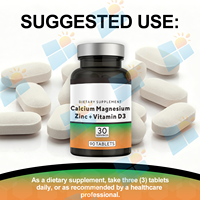 Comprimés de calcium, magnésium, zinc et vitamine D3 en marque privée OEM/ODM, 90 unités, pour la santé osseuse et le bien-être des articulations des enfants et des adultes