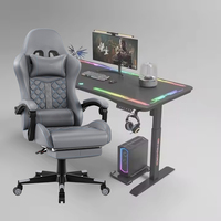 LED Sillas Gamer Cheap New Design Grande table de jeu ergonomique Rgb LED Lights Ajustable Debout Gaming Desks Table Chair Set
