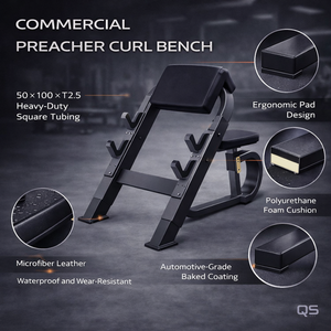 Banco de Pesas QS Preacher Curl para Gimnasios Comerciales, Banco de Entrenamiento de Bíceps para <span class=keywords><strong>Barra</strong></span> Olímpica Pequeña - Product Image 4