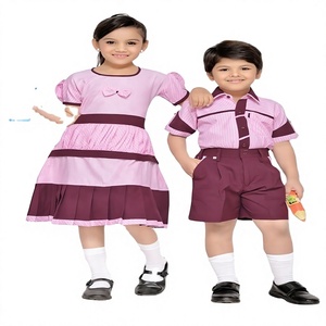 Chemise pour garçons à motif élégant et personnalisé, pantalon court, robe fantaisie pour filles, uniforme scolaire en tissu tissé pour collège - Product Image 1