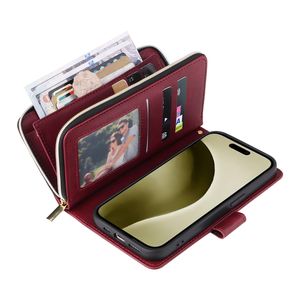 Fermeture éclair multifonction 9 cartes fente portefeuille étui en cuir pour <span class=keywords><strong>Redmi</strong></span> <span class=keywords><strong>NOTE</strong></span> 13 <span class=keywords><strong>Pro</strong></span> Plus 12 5G <span class=keywords><strong>11</strong></span> 4G 11S <span class=keywords><strong>pochette</strong></span> de couverture de sac à main avec sangle - Product Image 3