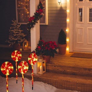 3 pcs/Lot Candy Lollipop Christmas Light Warm White Flashing Garden Pathway Lights Lawn Lamp Xmas Lighting Decoration - Product Image 3