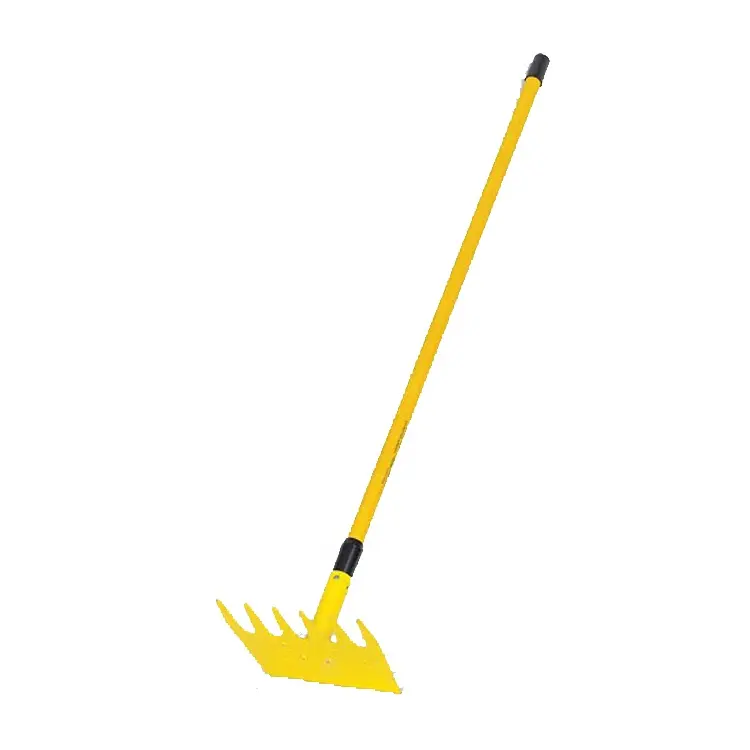 Safety Yellow Fire Fighting Tool With 1210MM Long Handle Fire Rake