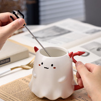 Cadeaux créatifs pour Halloween Tasse à café en céramique mignonne avec petit diable Tasse en céramique personnalisée avec dessin animé elfe démon