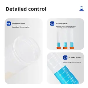 प्रयोगशाला स्टेरिफ्यूज ट्यूब 0.5/1.5/2/5/15/50 मिलीलीटर स्पष्ट एम्बर स्पष्ट एम्बर - Product Image 3