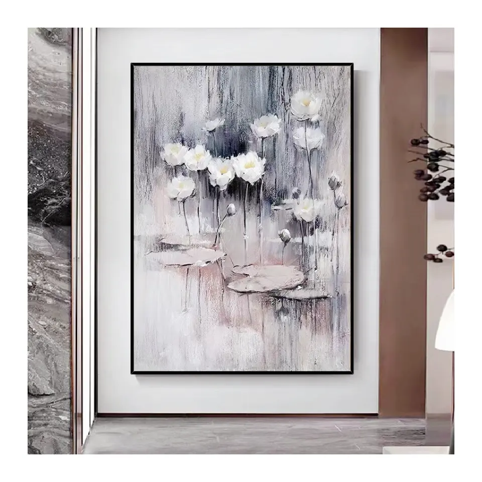 ArtUnion Factory Direct Custom Hand Oil Painting Wall Arts Handmade Abstract Oil Painting Flower wall decor for living room
