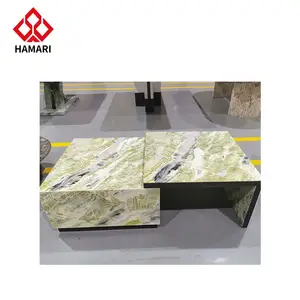 Tavolino da caffè lucido quadrato quadrato Smart mobili in marmo pietra naturale per soggiorno
