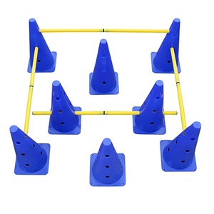 Set di coni con ostacoli-coni da allenamento <span class=keywords><strong>e</strong></span> pali di agilità-attrezzatura per l'allenamento della velocità con scala di agilità regolabile per animali domestici - Product Image 1