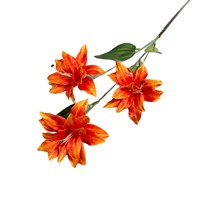 Künstliche Lilie mit 3 Blüten, Kunstseide-Lilie für Hochzeits- und Hoteldekoration, Heim-Blumendekoration