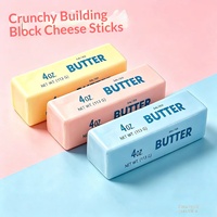 Bâtonnets de fromage croustillants en forme de blocs de construction, jouet anti-stress créatif et original à rebond lent, simulation de beurre moelleux pour la décompression