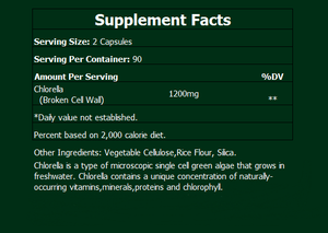 Cápsulas Vegetales de Chlorella con Pared Celular Rota OEM, 60 Unidades, Veganas, Ricas en Clorofila, Fibra Dietética, Suplemento Superalimento de Algas Verdes - Product Image 5