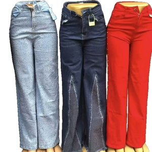 <span class=keywords><strong>Jean</strong></span> crayon ample taille haute pour <span class=keywords><strong>femme</strong></span> <span class=keywords><strong>avec</strong></span> broderie florale et strass en denim pour l'été, le printemps, l'automne, le streetwear et le quotidien - Product Image 2