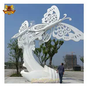 Garden Decoration Metal Craft Flying Animal Butterfly Modern Polished Stainless Steel 304 Stainless Steel Butterfly Sculpture