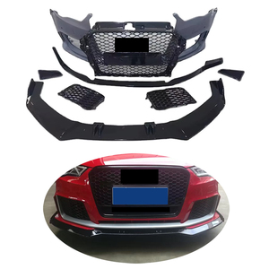 Kit carrosserie pare-chocs avant avec calandre en nid d'abeille avec lèvre avant pour <span class=keywords><strong>Audi</strong></span> A3 <span class=keywords><strong>S3</strong></span> Upgrade to RS3 with <span class=keywords><strong>Quattro</strong></span> 2014-2016 - Product Image 1