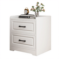 Chevets modernes en bois extensibles avec 3 tiroirs de rangement pour appartement, chambre, salon, hôtel, couleur blanche