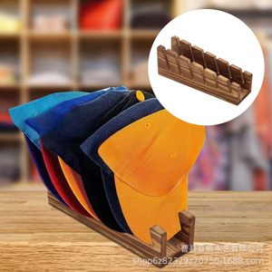 Wooden <b>Hat</b> Rack 6 Tier Desktop Storage Organizer For Baseball Caps Sun <b>Hats</b> Display <b>Stand</b> - Product Image 1
