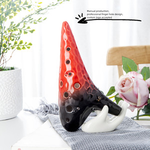 Ocarina <span class=keywords><strong>de</strong></span> cerámica <span class=keywords><strong>de</strong></span> 12 agujeros, instrumento musical <span class=keywords><strong>de</strong></span> alta calidad con patrón <span class=keywords><strong>de</strong></span> onda <span class=keywords><strong>de</strong></span> tono Alto C, instrumento <span class=keywords><strong>de</strong></span> enseñanza <span class=keywords><strong>de</strong></span> estilo antiguo - Product Image 3