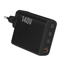 Chargeur rapide GaN 140W avec prise US EU UK AU, USB Type C PD, charge rapide QC3.0, 4 ports 2C2A 3C1A, adaptateur pour téléphone portable, ordinateur portable, tablette