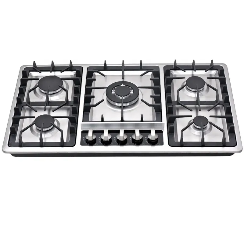 stainless steel gas stove high quality low price fashion attractive design hob gas 5 burner