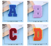 Patchs de lettres en Chenille multicolores, 1 pièce, pour serviette, alphabet et vêtements de broderie, offre spéciale