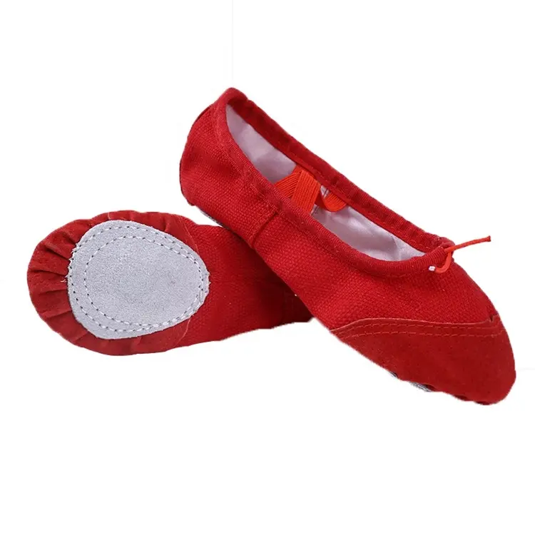 White Wholesale Foldable canvas soft leather toe ballet dance shoes