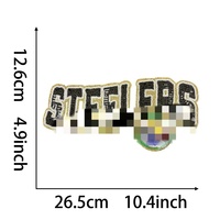 Écussons brodés à sequins sur le thème du football américain, thermocollants pour vestes universitaires et casquettes, prêts à être expédiés en gros