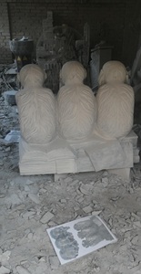 Pietra a grandezza naturale tre scimmia statua scultura vedere nessun male sentire nessun male non parlare male per la decorazione del giardino - Product Image 2