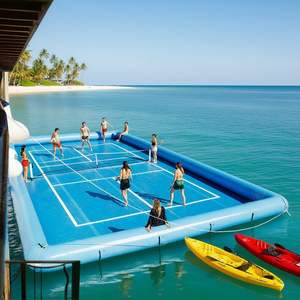 Plataforma Deportiva Acuática Inflable Portátil DWF Personalizada, Isla <span class=keywords><strong>Flotante</strong></span> para Yates, Cancha de Pickleball, Plataforma Acuática Inflable de PVC - Product Image 1