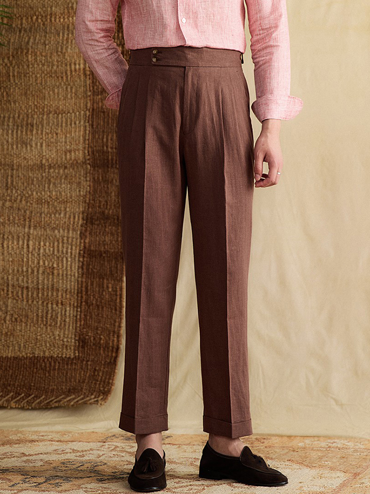 sachin and babi light blue dress Cream High-Waisted Pleated Men's Trousers with Buckle Detail - Wessi   Wessi
