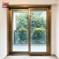 Système de porte coulissante en verre pour chambre à coucher, finition aluminium moderne, avec isolation acoustique, installation hydraulique latérale