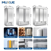 Réfrigérateur vertical MUXUE à compresseur basse température, 110V 60Hz, congélateur encastrable 1 porte en acier inoxydable