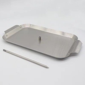 Grille de rôtissage de poulet en acier inoxydable pour barbecue avec broche et plat de cuisson, outil de grillade extérieur - Product Image 4