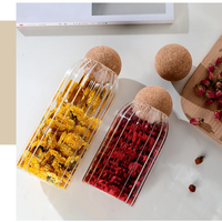 Pot à bonbons avec couvercle en liège, ensemble de pots à biscuits, pots en verre réutilisables de qualité alimentaire pour épices, pot en verre de haute performance pour le rangement en cuisine