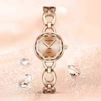 Montre pour femme Wlisth S949, bracelet en acier inoxydable, cadran classique avec diamants, montre de luxe de marque, or rose, pour femmes