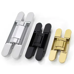 25*150mm 40KG 88lbs 3D Invisible Hinge 180 Degree Heavy Duty Hidden Door Butt H Shape Zine Concealed Hinges